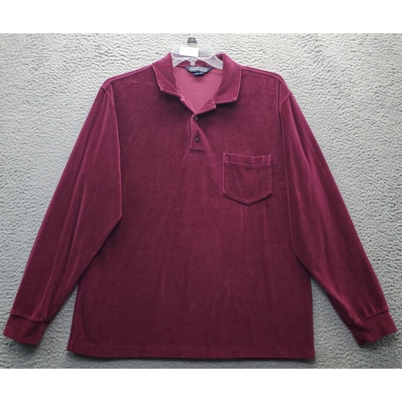 Lands' End | Shirts | Lands End Polo Shirt Mens Medium Burgundy Single ...
